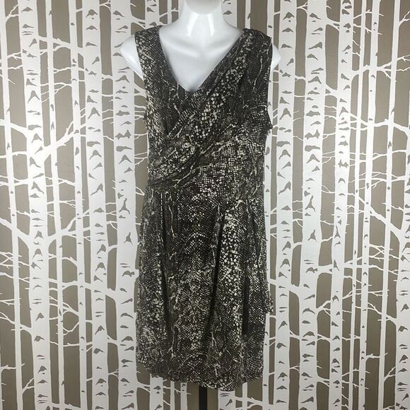 Calvin Klein Olive Green Snake Print Dress 10 - Picture 1 of 13